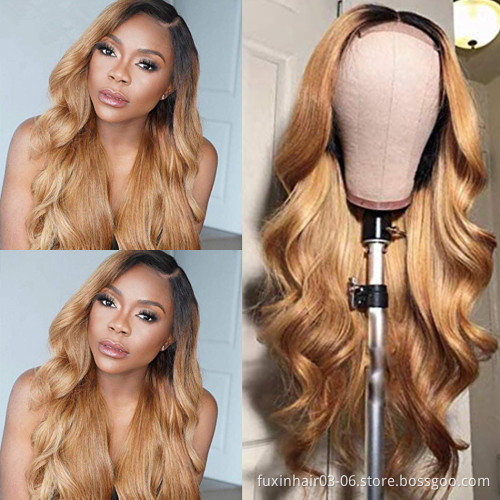 hd Lace Front Wig Brown Colored Remy Hair Bleached Knots Wigs Golden Body Wave Brown Wig Human Hair Brazilian Hair Swiss Lace